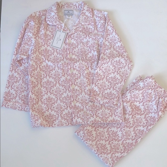 PETITE PLUME Amelie Vintage Rose Flame Resistant Chemical Free Pajama Set 10 - Picture 1 of 5
